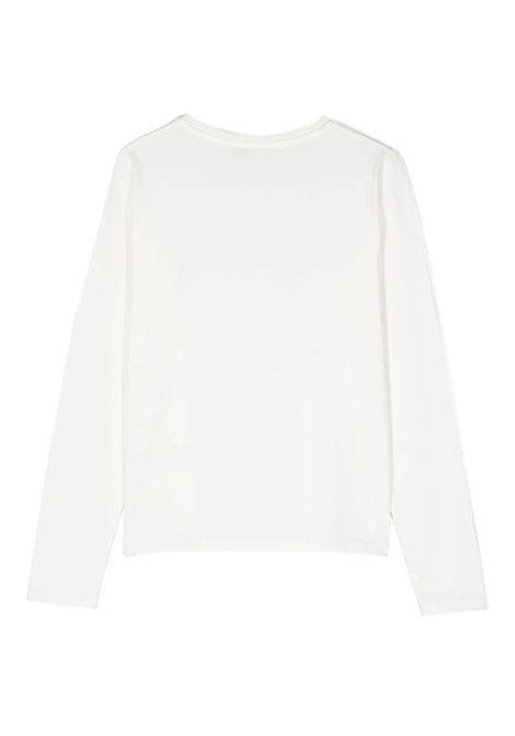 MISS BLUMARINE KIDS T-Shirt Bianca Con Logo Di Strass - MISS BLUMARINE KIDS Prezzo Ridotto