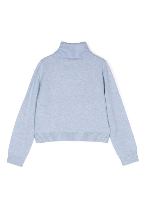 MISS BLUMARINE KIDS Maglione e Collo Alto Azzurro Con Logo Di Strass - MISS BLUMARINE KIDS Convenienza