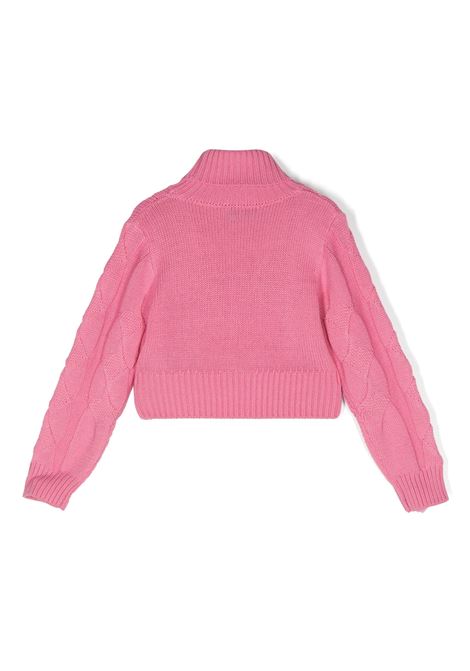 MISS BLUMARINE KIDS Maglione a Collo Alto Rosa Con Nastri - MISS BLUMARINE KIDS Presa
