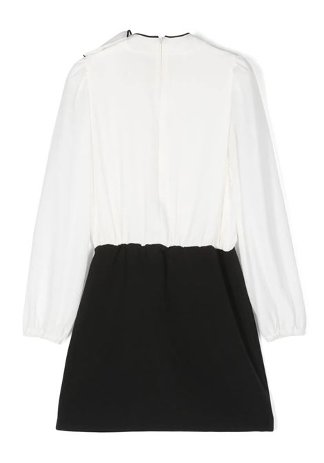 MISS BLUMARINE KIDS Vestitino Bianco e Nero Con Fiocco - MISS BLUMARINE KIDS Economico