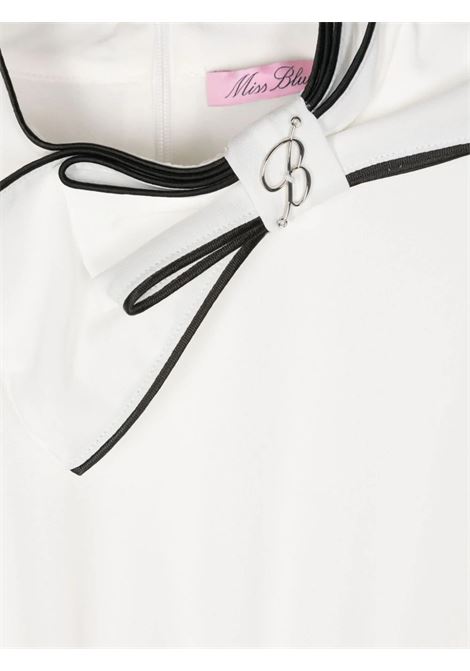 MISS BLUMARINE KIDS Vestitino Bianco e Nero Con Fiocco - MISS BLUMARINE KIDS Economico