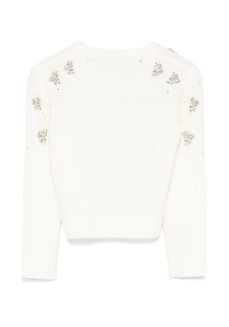 MISS BLUMARINE KIDS Cardigan Bianco Con Applicazione Gioiello - MISS BLUMARINE KIDS Offerte