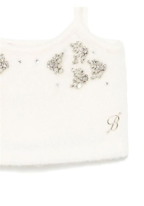 MISS BLUMARINE KIDS Top Crop Bianco Con Applicazione Gioiello - MISS BLUMARINE KIDS Hotsell
