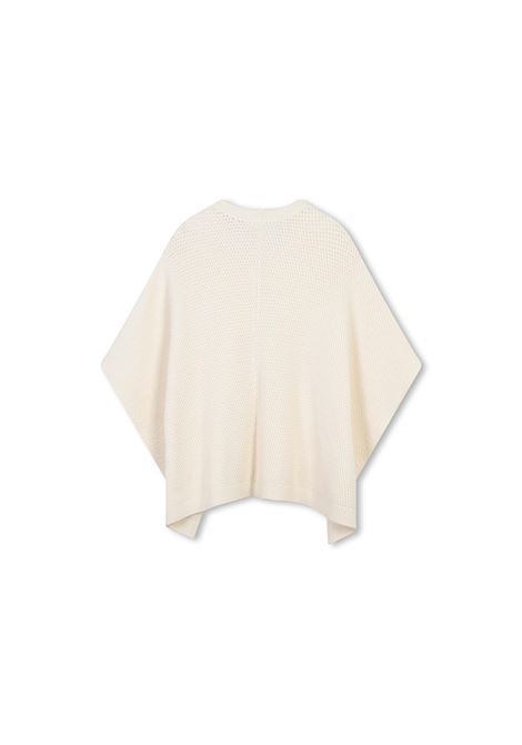 CHLOÉ KIDS Mantella In Maglia Bianca Con Applicazione - CHLOÉ KIDS Nuova