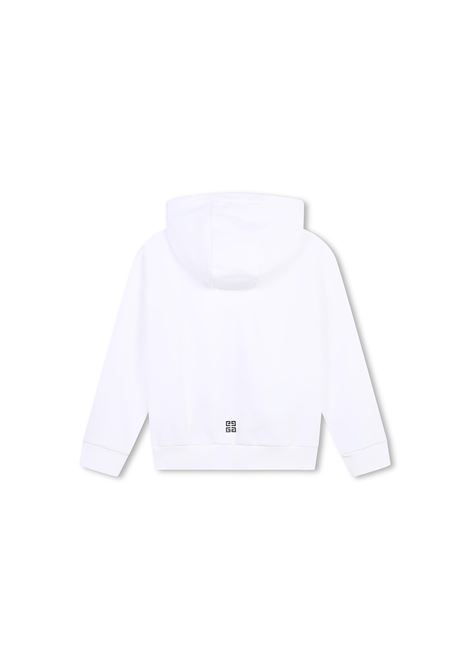 GIVENCHY KIDS Felpa Zip-Up Bianca Con Cappuccio e Logo GIVENCHY 4G - GIVENCHY KIDS Offerta natalizia