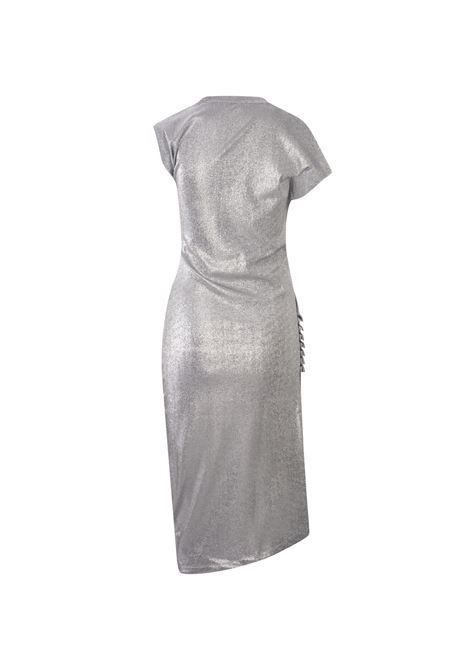 RABANNE Abito Midi In Lurex Drappeggiato Argento - RABANNE Online Outlet