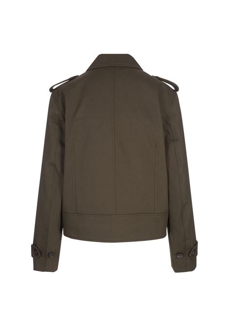ALEXANDER MCQUEEN Giacca Boxy Corta Con Maniche Blusanti in Kaki - ALEXANDER MCQUEEN Offerte stagionali
