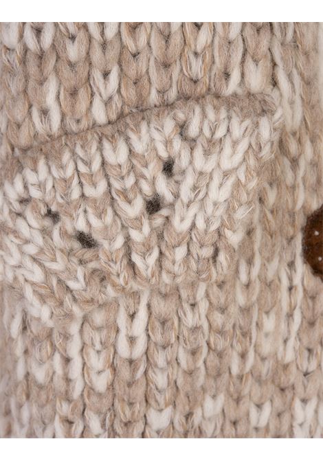 ERMANNO SCERVINO Bomber In Maglia Beige Con Colletto Shearling - ERMANNO SCERVINO Sconti VIP