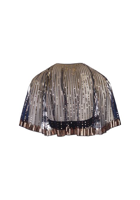 RABANNE Haut Top Short Sleeves Navy Gold Bronze - RABANNE Ultimi tre giorni
