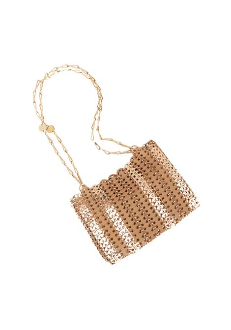 RABANNE 1969 Square Bag Dorata In Metallo e Pelle - RABANNE Latest stili