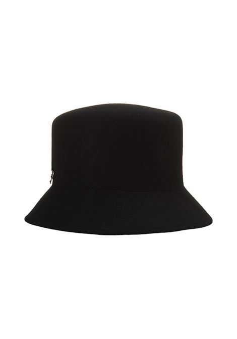ERMANNO SCERVINO Cappello Bucket In Lana Nera Con Spilla - ERMANNO SCERVINO Only for today