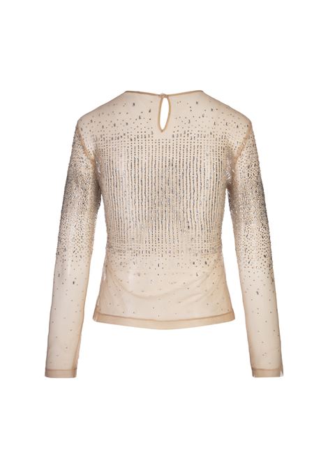 ERMANNO SCERVINO Top In Tulle Rosa Con Motivo Coccodrillo Di Strass - ERMANNO SCERVINO Offerta speciale della fabbrica