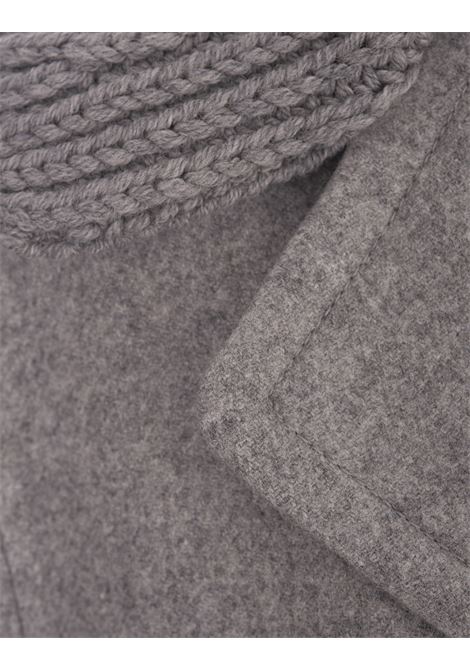 ERMANNO SCERVINO Cappotto In Panno Grigio Con Collo In Maglia - ERMANNO SCERVINO Discount Store per i nuovi prodotti