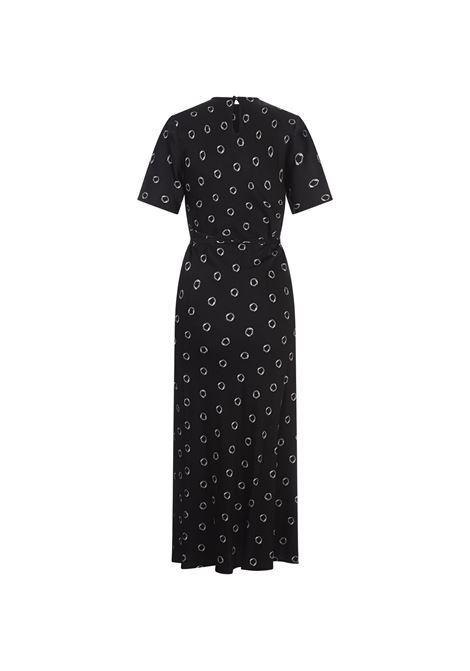 MSGM Abito Midi In Viscosa Nera Stampata - MSGM Solo un giorno rimasto