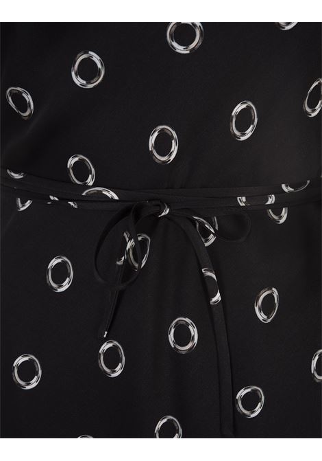 MSGM Abito Midi In Viscosa Nera Stampata - MSGM Solo un giorno rimasto