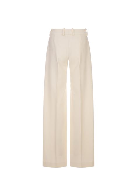 ERMANNO SCERVINO Pantaloni Ampi In Lana Vergine Bianca - ERMANNO SCERVINO Officina