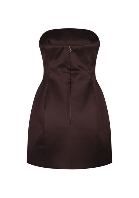 ERMANNO SCERVINO Abito Bustier Corto In Satin Marrone - ERMANNO SCERVINO Black Friday Prezzi