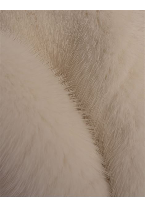 FABIANA FILIPPI Caban In Cashmere Bianco Con Pelliccia Visone - FABIANA FILIPPI In vendita