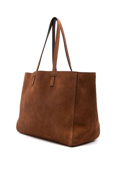 ERMANNO SCERVINO Shopping Bag In Camoscio Marrone Con Fiori Applicati - ERMANNO SCERVINO 2025