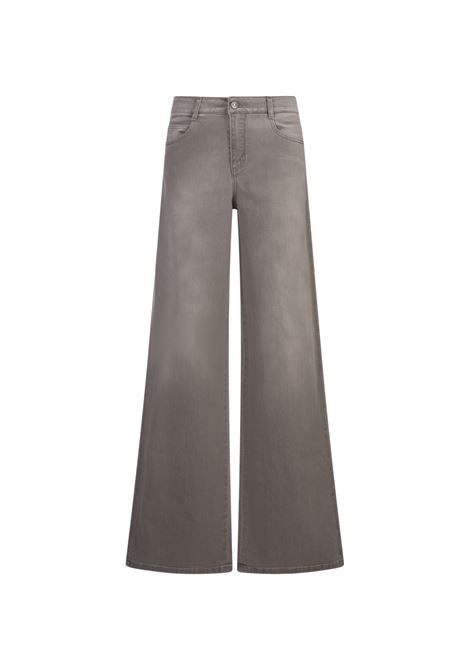 ERMANNO SCERVINO Jeans a Gamba Ampia In Denim Grigio - ERMANNO SCERVINO Italia