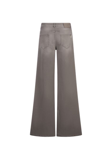ERMANNO SCERVINO Jeans a Gamba Ampia In Denim Grigio - ERMANNO SCERVINO Italia