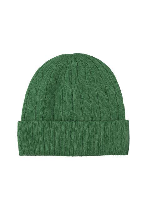 RALPH LAUREN Beanie In Lana e Cashmere a Trecce Verde - RALPH LAUREN Pezzi Unici