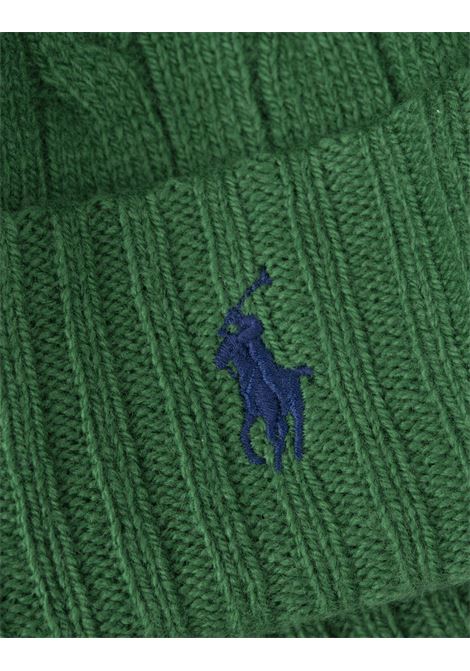 RALPH LAUREN Beanie In Lana e Cashmere a Trecce Verde - RALPH LAUREN Pezzi Unici