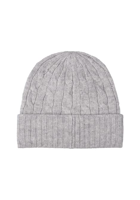 RALPH LAUREN Beanie In Lana e Cashmere a Trecce Grigio - RALPH LAUREN Soddisfazione Garantita