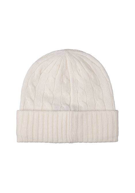 RALPH LAUREN Beanie In Lana e Cashmere a Trecce Bianco - RALPH LAUREN Negozi Online