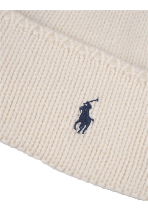 RALPH LAUREN Berretto Polo Pony In Lana Bianca - RALPH LAUREN Promozione Limitata
