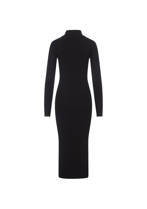 OFF-WHITE Abito Midi Aderente Nero Con Logo - OFF-WHITE Shopping Online