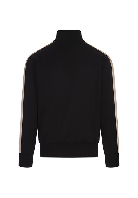 PALM ANGELS Giacca Sportiva Nera Con Logo e Bande a Contrasto - PALM ANGELS Saldi Di Fabbrica