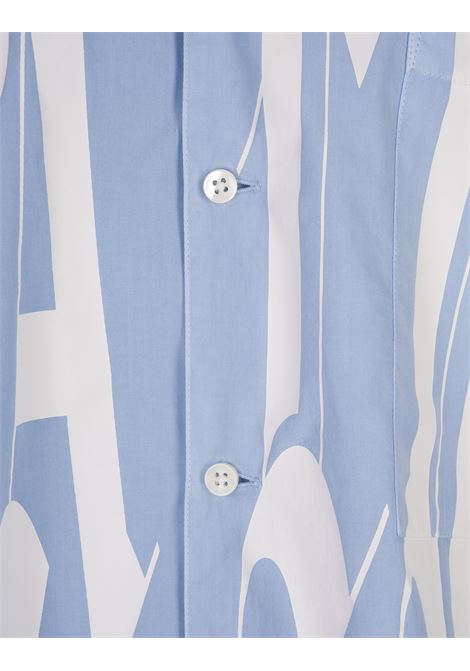 PALM ANGELS Camicia Oversize Logo Gothic Azzurra - PALM ANGELS Vendite Flash
