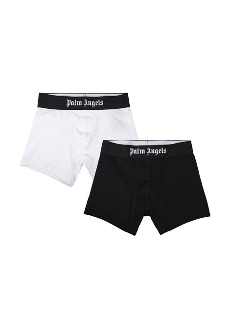 PALM ANGELS Set di 2 Boxer In Nero e Bianco Con Banda Logo - PALM ANGELS Spedizione gratuita