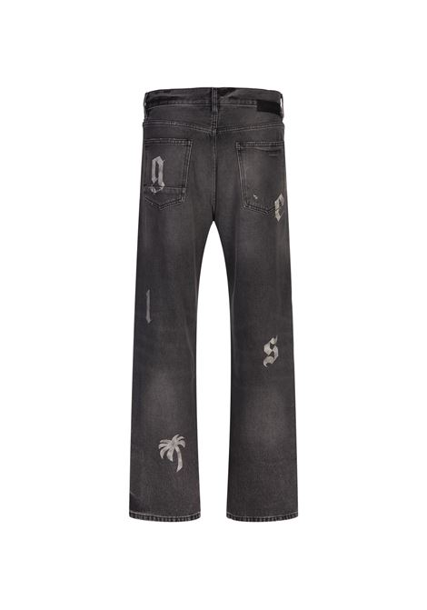 PALM ANGELS Jeans Loose Fit Neri Con Dettagli - PALM ANGELS Offerta speciale