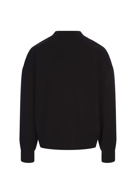 PALM ANGELS Felpa Girocollo Nera Con Logo a Contrasto - PALM ANGELS Comprare a buon mercato