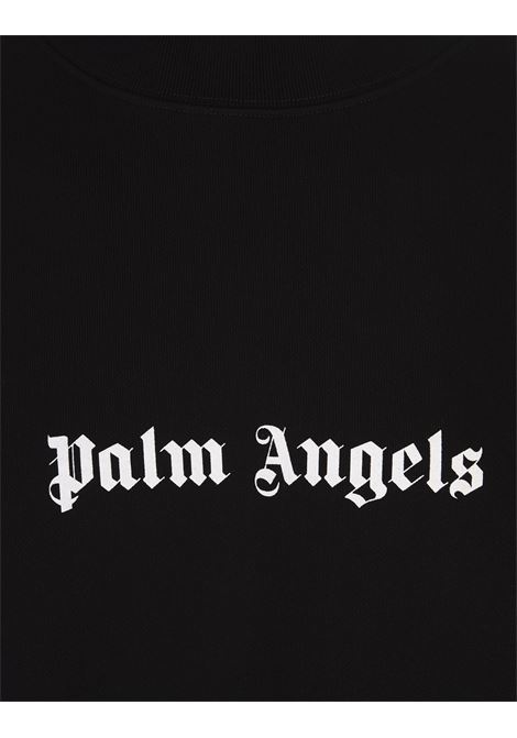 PALM ANGELS Felpa Girocollo Nera Con Logo a Contrasto - PALM ANGELS Comprare a buon mercato