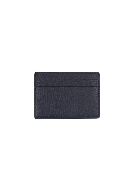 ORCIANI Portacarte In Pelle Martellata Blu Navy Con Logo - ORCIANI Flash Sale