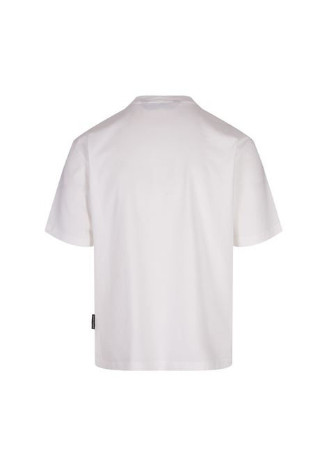 PALM ANGELS T-Shirt Bianca Con Logo Frontale a Contrasto - PALM ANGELS Offerta Pasqua