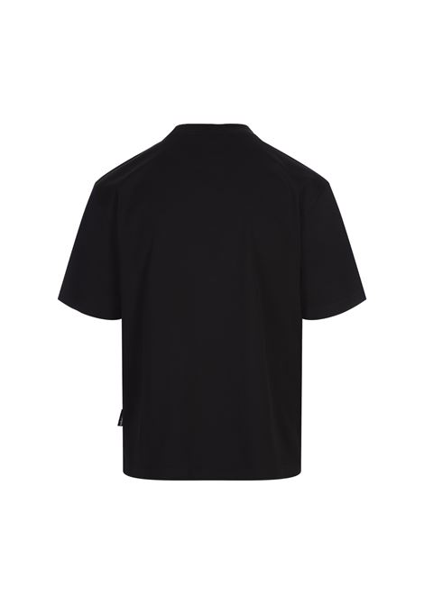 PALM ANGELS T-Shirt Nera Con Logo Frontale a Contrasto - PALM ANGELS Offerta per la Festa della Mamma