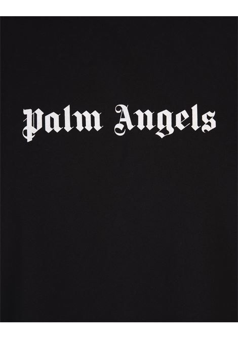 PALM ANGELS T-Shirt Nera Con Logo Frontale a Contrasto - PALM ANGELS Offerta per la Festa della Mamma