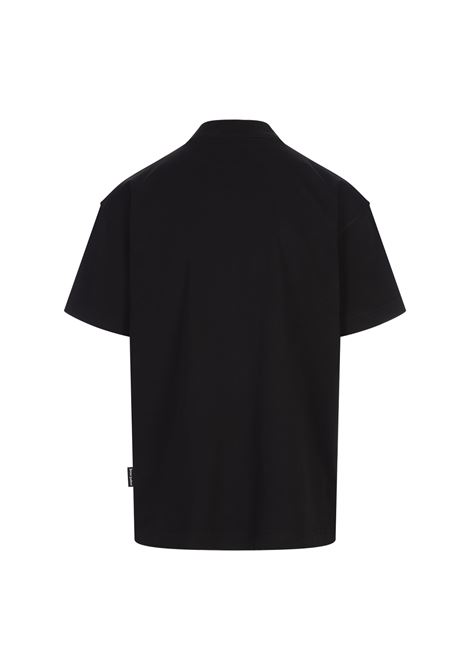 PALM ANGELS T-Shirt Nera Con Logo Sullo Scollo - PALM ANGELS Offerta Giorno del Papà