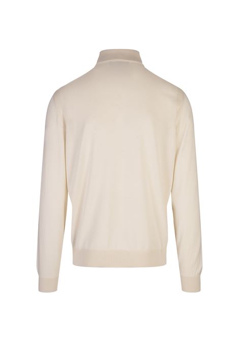 BOSS Maglione Regular Fit Stile Polo Neutro In Seta Lana e Cashmere - BOSS Online Outlet