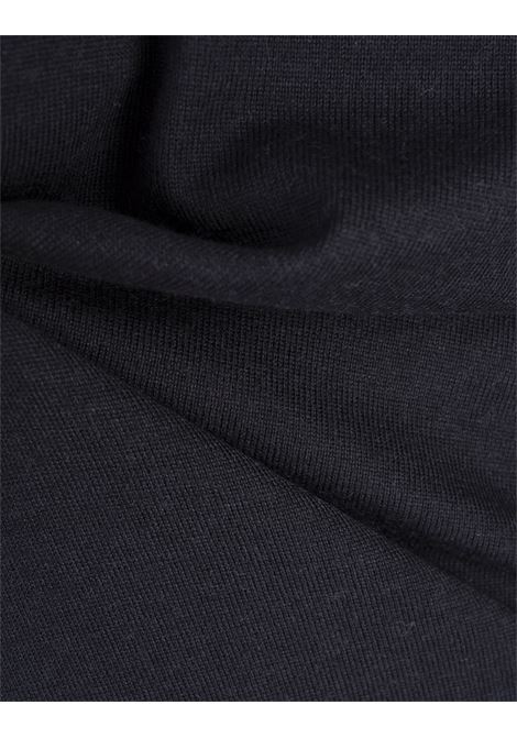 BOSS Maglione Regular Fit Stile Polo Blu Scuro In Seta Lana e Cashmere - BOSS Offerta temporanea