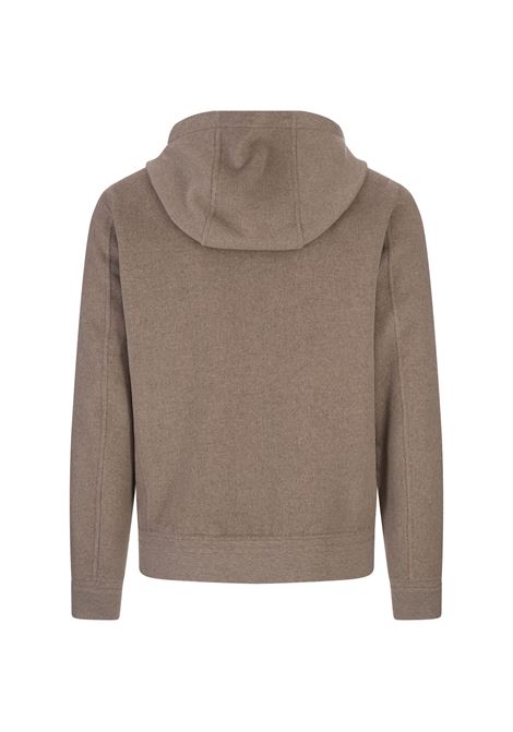 MONTECORE Felpa Zip-Up Con Cappuccio In Cashmere Marrone - MONTECORE Grandi sconti