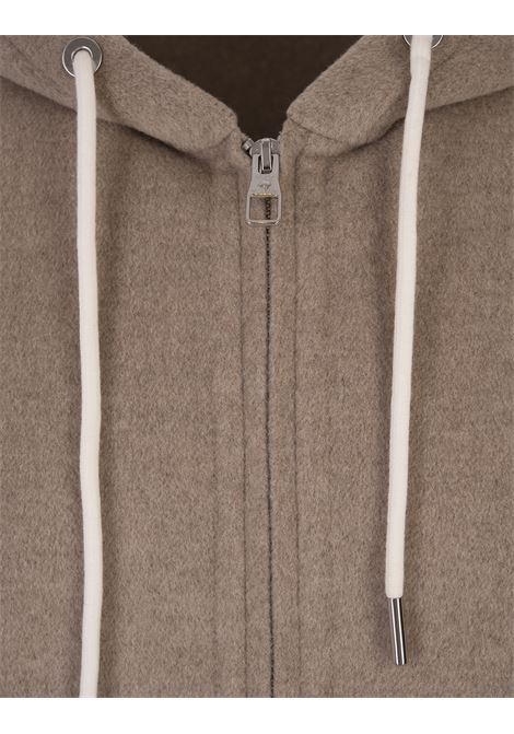 MONTECORE Felpa Zip-Up Con Cappuccio In Cashmere Marrone - MONTECORE Grandi sconti