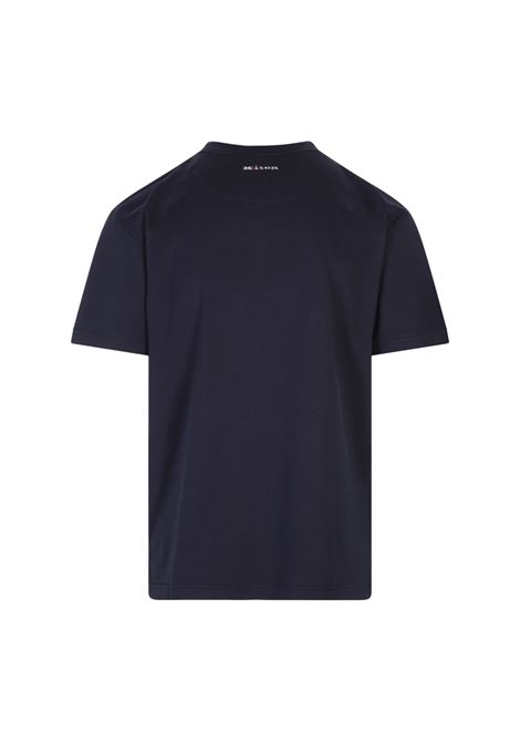 KITON T-Shirt Classica Blu Scuro Con Logo Dietro - KITON Offerte stagionali