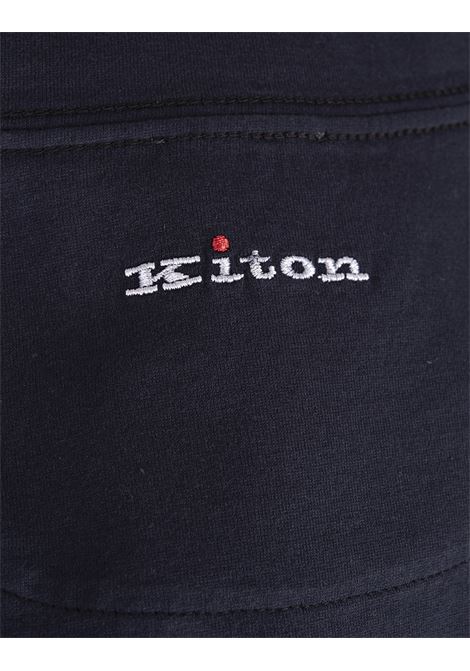 KITON T-Shirt Classica Blu Scuro Con Logo Dietro - KITON Offerte stagionali