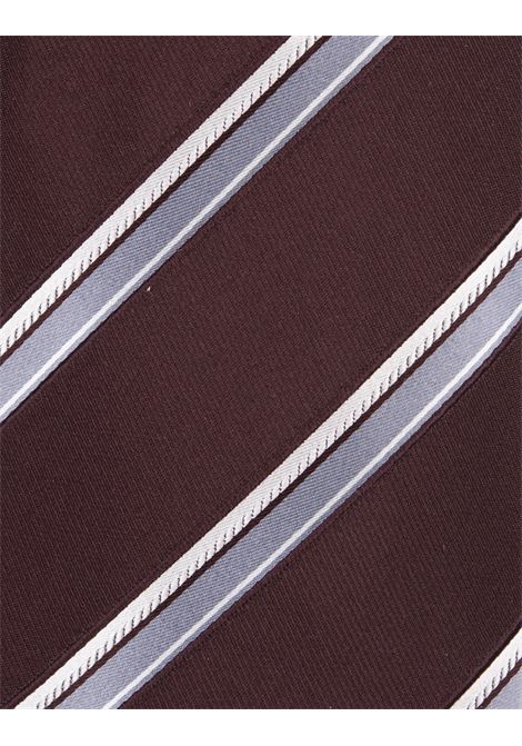 KITON Cravatta Bordeaux Con Motivo a Righe - KITON Liquidazione