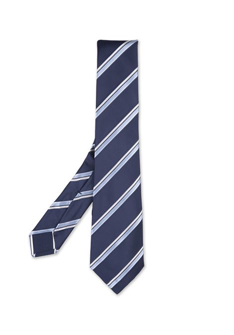KITON Cravatta Blu Con Motivo a Righe - KITON Comprane uno, ottenene uno gratis